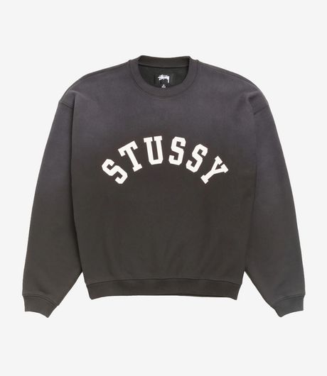 Stussy Sun Faded Oversized Crew Black