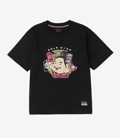 EVISU Godhead Printed Ss Tee Black