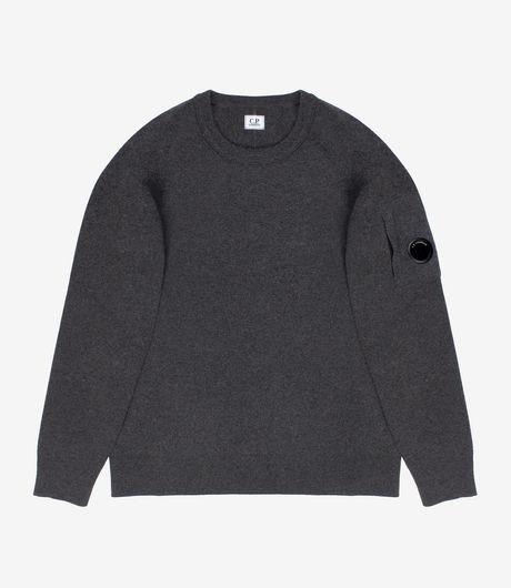 C.P. Company Lambswool GRS Knitted Crewneck Lens Sweater Dark Shadow