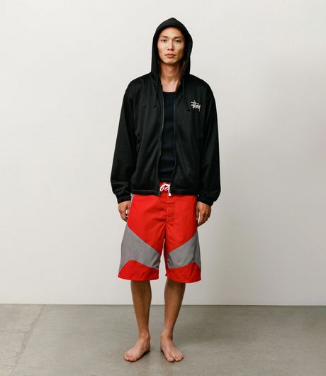Stussy Athletic Mesh Zip Hood Black