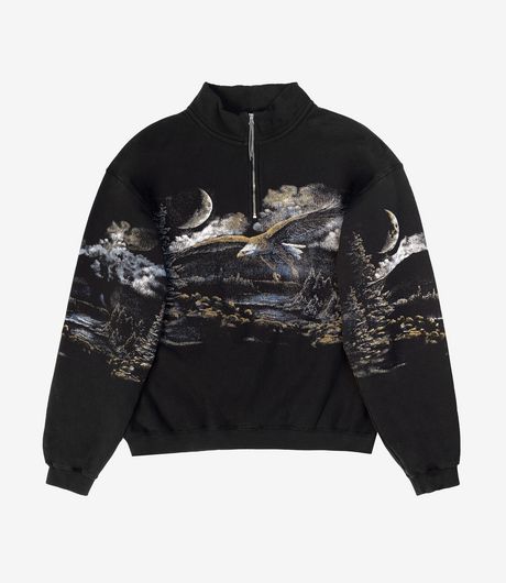 ROA Fai Half Zip Sweater Washed Black