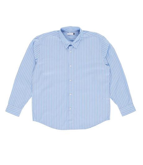 POP Trading Company Striped Logo Shirt Blue