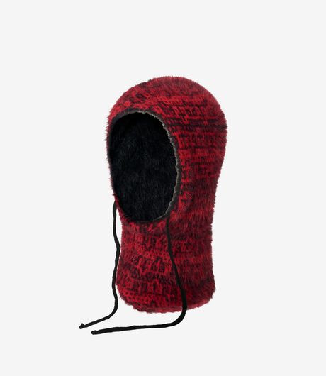 The Trilogy Tapes Shadow Multiple Knitted Hood Black/Carmine Red