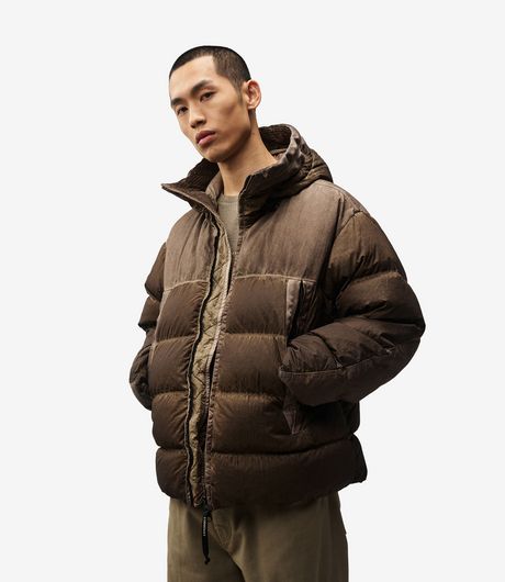 C.P. Company Eco-Chrome R Mixed Goggle Down Jacket Re Color Brown