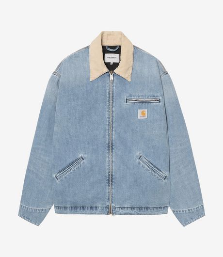 Carhartt WIP OG Detroit Jacket Camano Denim Blue/Dusty H Brown Burst Washed