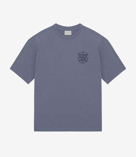 Drôle de Monsieur Le T-Shirt Slogan Tresses Slate Blue