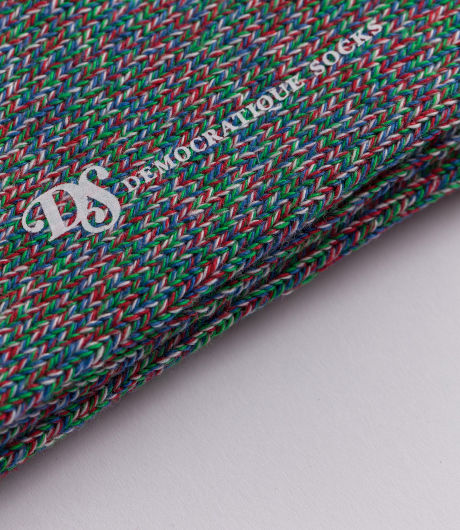 Democratique Socks Relax Noise Sea Green / Broken White / Spring Red / Henri Blue / Navy