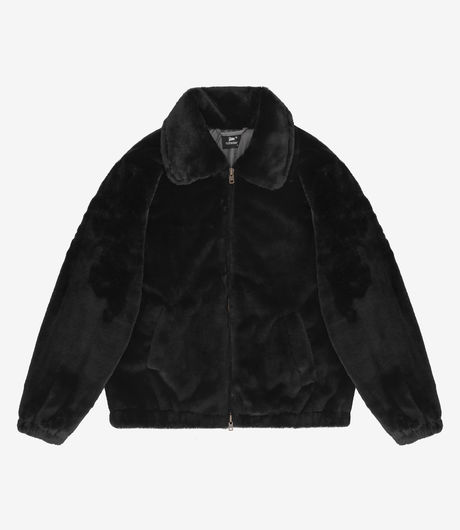 Patta Faux Fur Coach Jacket Black