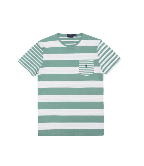 Ralph Lauren Custom Slim Fit Cotton T-Shirt Diver Green/White