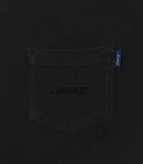 Awake NY Classic Embroidered Logo Pocket Tee Black