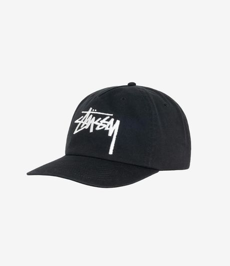 Stussy Big Stock Mid Depth Cap Shadow Black