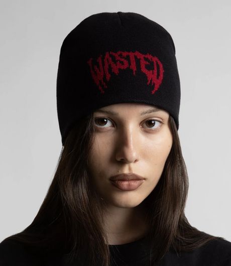 Wasted Paris Bane Reversible Brow Beanie Black