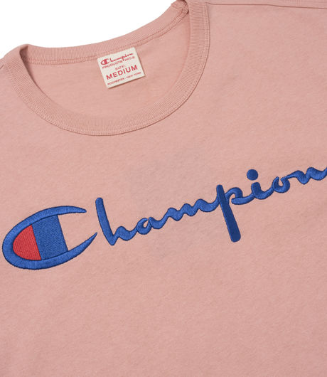 Champion Script Chest Logo Tee Pink 