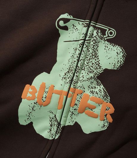 Butter Goods Teddy Bear Zip-Thru Hood Dark Brown