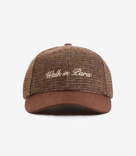 Walk In Paris Houndstooth Baseball Cap Brown