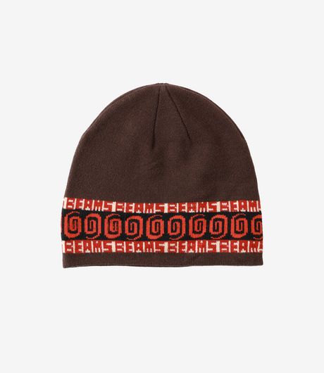 BEAMS Jacquard Single Beanie  Brown