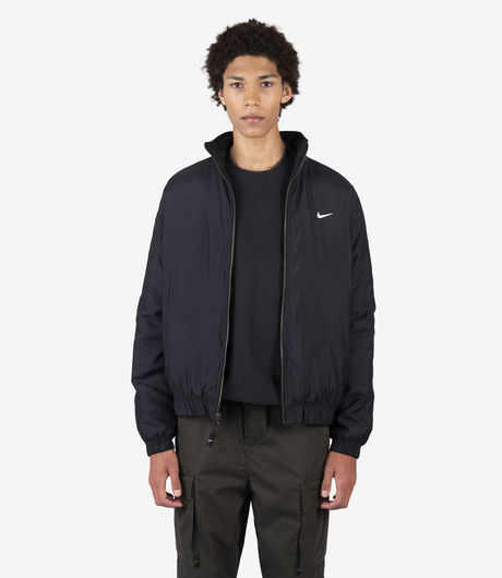 NikeLab Solo Swoosh Satin Bomber Jacket Black/White