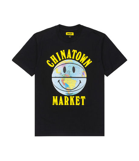 Chinatown Market Smiley Globe Ball Tee Black