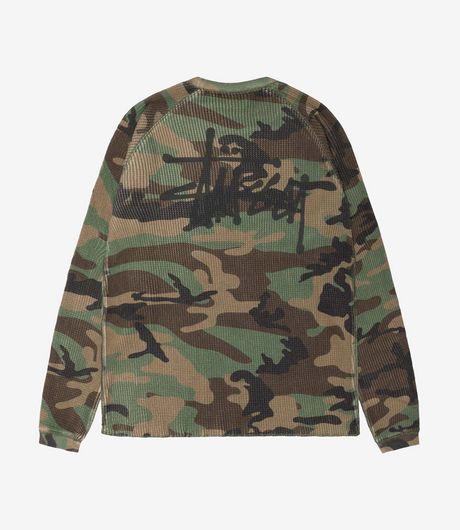 Stussy Raglan Thermal Basic Stock Woodland Camo