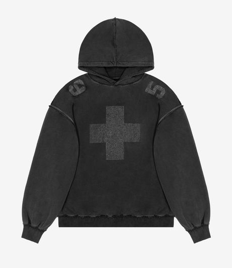 MISBHV Cross Hoodie Washed Black