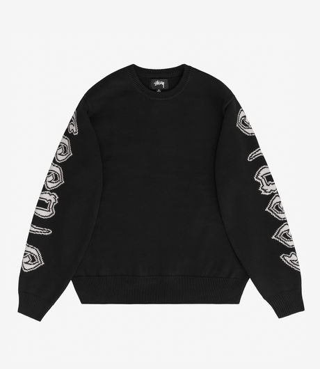 Stussy Sleeve Logo Sweater Black