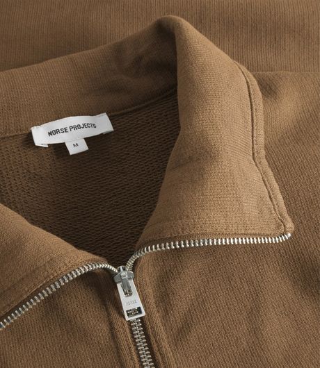 Norse Projects Hornidal Relaxed Organic Loopback Track Jacket Delicioso Brown