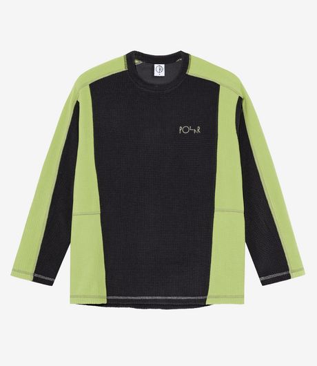 Polar Skate Co Grid Fleece Sweater Black/Chartreuse