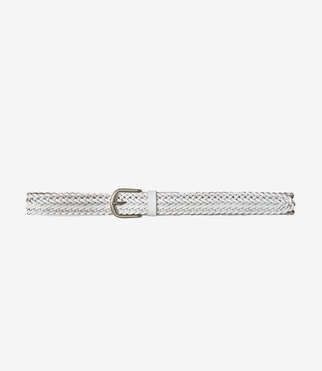 Metalwood Studio Braided Leather Belt White