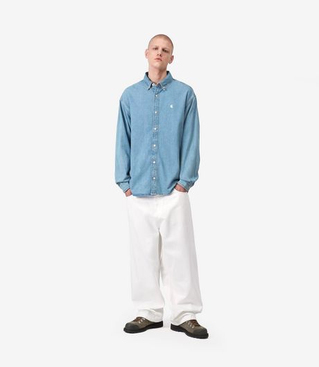 Carhartt WIP Brandon Pant Smith Denim White Rinsed