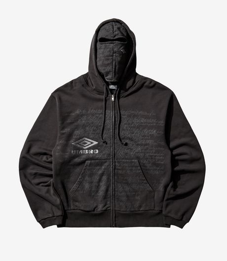 Umbro Compact Masked Zip Hoodie Washed Black