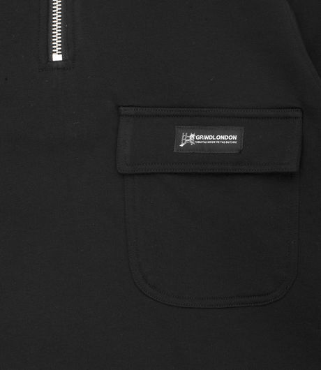 Grind London Reverse Loop Pullover Black
