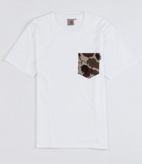 Carhartt S/S Lester Pocket T-Shirt Cotton Single Jersey White/Camo Mitchell