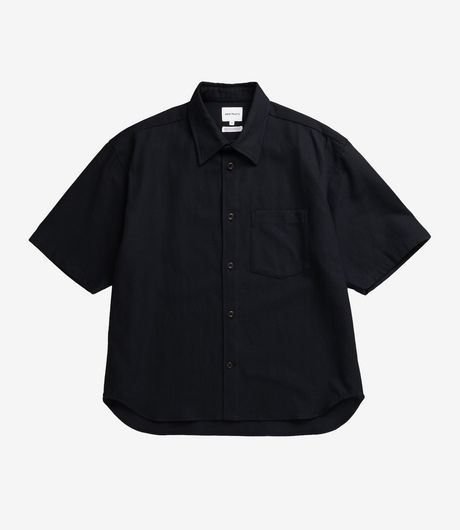 Norse Projects Ulriken Oversized Cotton Linen Twill SS Shirt Dark Navy