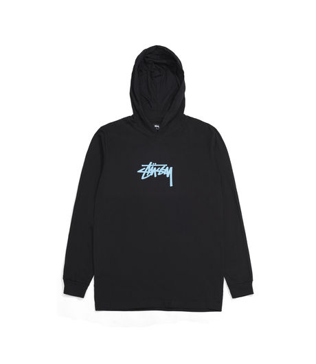Stussy Marker Stock LS Hood Tee Black