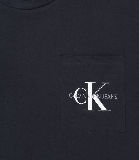 Calvin Klein Jeans Monogram Front Logo  Slim T-Shirt Black