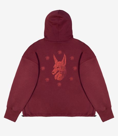 Pūga73 Roses Hoodie Burgundy