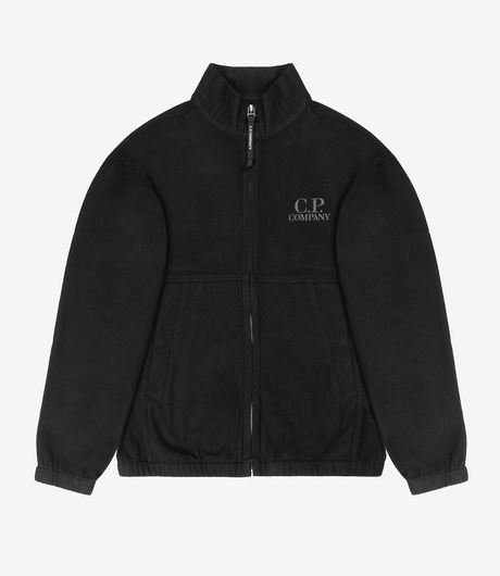 C.P. Company Wool Fleece Sweatshirts Open Sweat Black