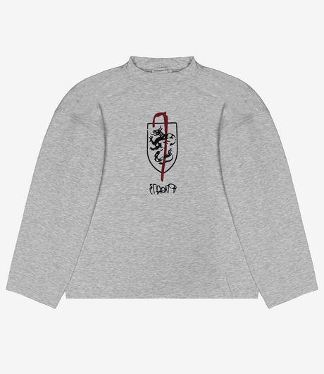 Pūga73 Clash Cropped Long Sleeve Light Grey