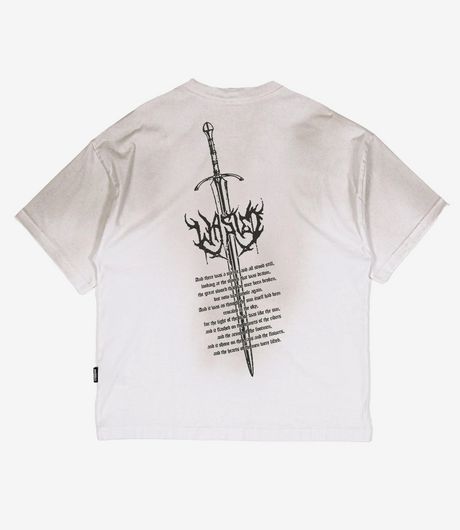 Wasted Paris Sword Boxy T-Shirt Faded White