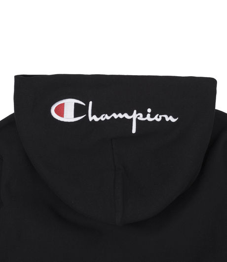 Champion Reverse Weave Hood Script Logo  Full Zip Hoody Black