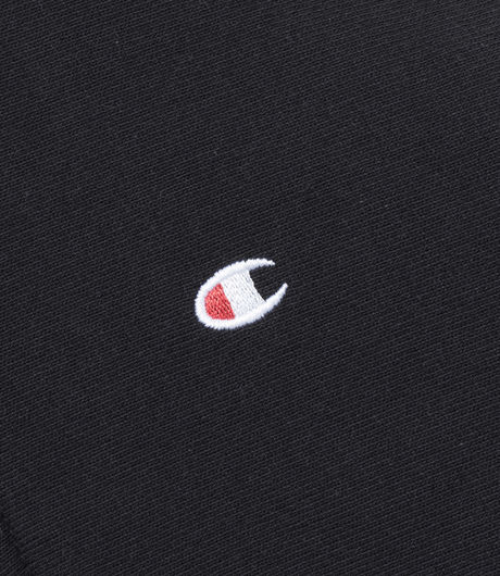 Champion Hooded Full-Zip Sweatshirt Chest Logo Black
