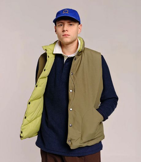 POP Trading Company Quilted Reversible Vest Four Leaf Cover