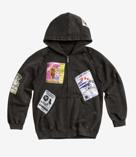 SSSTUFFF Ads Zip Up Vintage Black