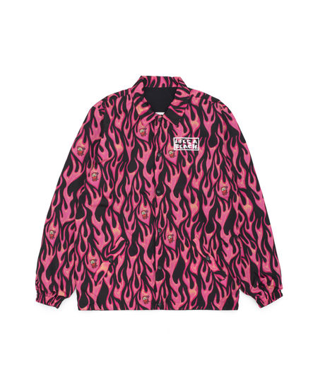 Life's a Beach Flames Reversible Coach Jacket Black/Pink