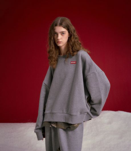 SSSTUFFF Layered Camo Crewneck Grey