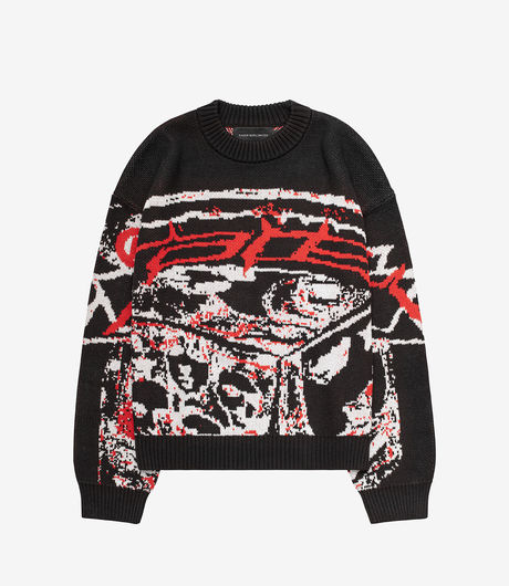 Racer Worldwide 'Red' Knit Sweater Black