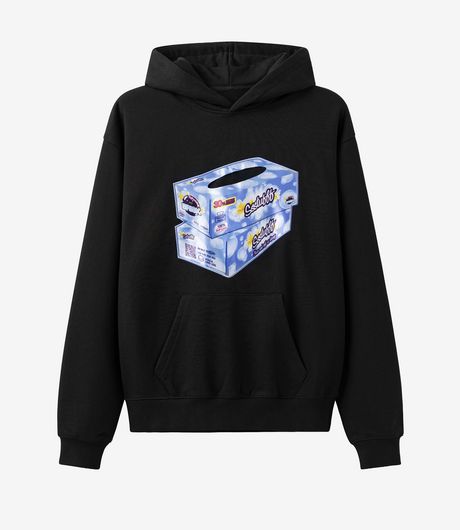 SSSTUFFF Tissue Hoodie Black