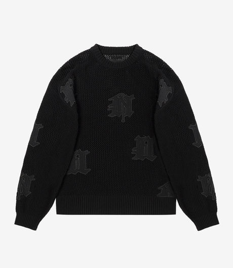 Unknown London U&N Fabric Patch Knit Black