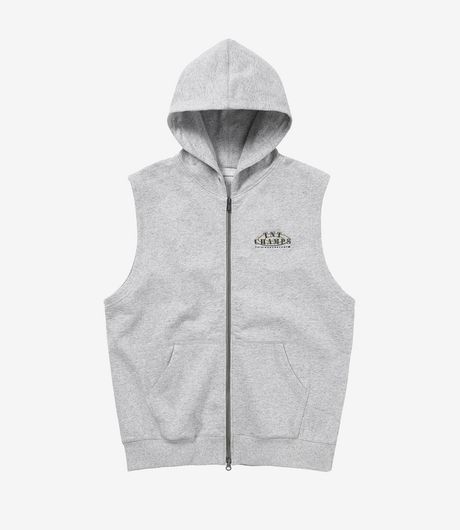 Thisisneverthat Sleeveless Zip Up Hoodie Heather Grey