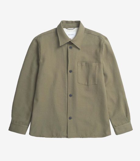 Norse Projects Hjalmer Cavalry Cotton Wool Overshirt Olive Night